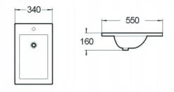 Mexen Alir Umywalka Wpuszczana W Blat 34 X 55 Cm, Biała - 25503400