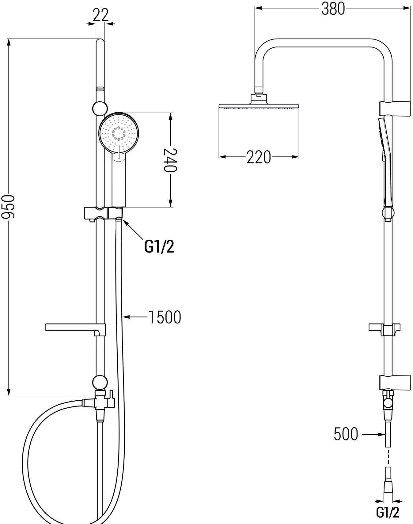 Mexen Carl Zestaw Prysznicowy Natynkowy Z Deszczownicą I Baterią Prysznicową Termostatyczną Kai, Chrom - 77100240-00 2 Mexen Carl Zestaw Prysznicowy Natynkowy Z Deszczownicą I Baterią Prysznicową Termostatyczną Kai, Chrom - 77100240-00 - obrazek 2