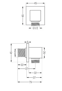Mexen Cube Przyłącze Kątowe, Białe - 79340-20