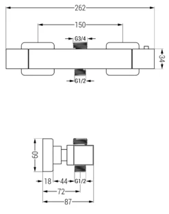 Mexen Cube Termostatyczna Bateria Prysznicowa, Złota - 77250-50