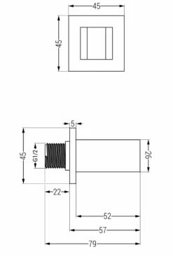 Mexen Cube Uchwyt Prysznicowy, Chrom - 79350-00