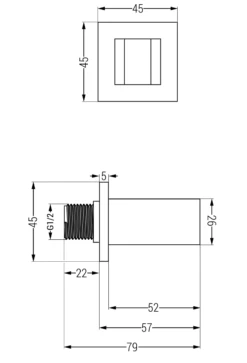 Mexen Cube Uchwyt Prysznicowy, Grafit - 79350-66