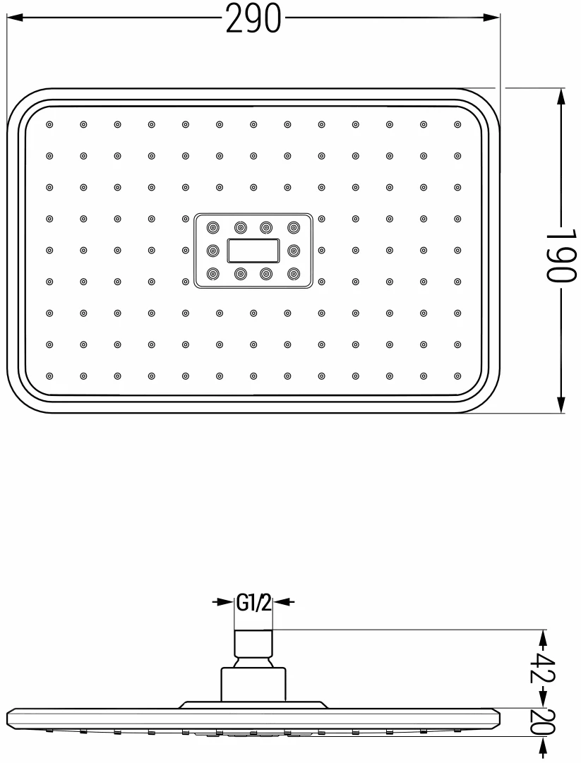 Mexen D-54 Deszczownica 29x19 Cm, Biała/chrom - 79754-21 2 Mexen D-54 Deszczownica 29x19 Cm, Biała/chrom - 79754-21 - obrazek 2