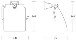 Mexen Dalia Uchwyt Na Papier Toaletowy, Czarny - 7017333-70