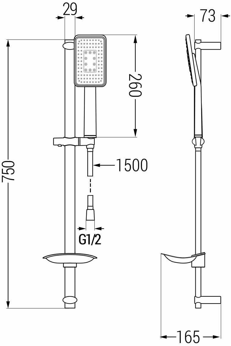 Mexen DB54 Zestaw Prysznicowy Suwany, Czarny - 785544584-71 1 Mexen DB54 Zestaw Prysznicowy Suwany, Czarny - 785544584-71