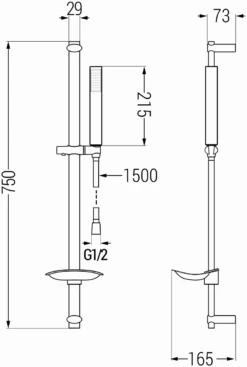 Mexen DB77 Zestaw Prysznicowy Suwany, Chrom - 785774584-00