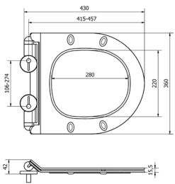 Mexen Deska Wolnoopadająca Slim, Duroplast, Czarna - 39010185