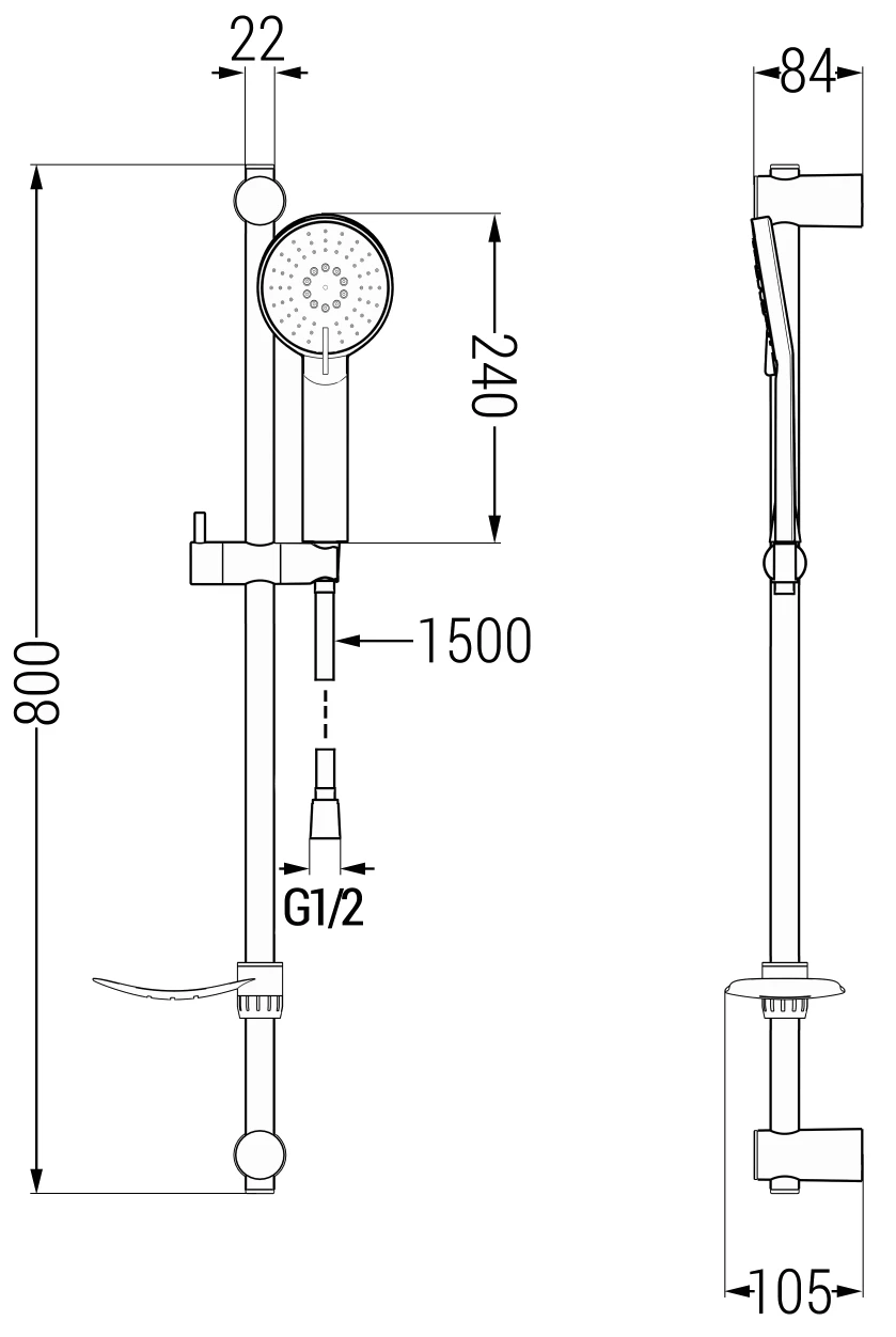 Mexen DF40 Zestaw Prysznicowy Suwany, Chrom - 785404582-00 1 Mexen DF40 Zestaw Prysznicowy Suwany, Chrom - 785404582-00