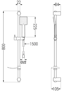 Mexen DF45 Zestaw Prysznicowy Suwany, Złoty - 785454582-50