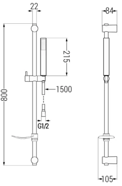 Mexen DF77 Zestaw Prysznicowy Suwany, Chrom - 785774582-00