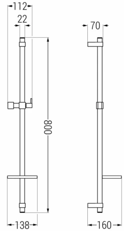 Mexen DQ Drążek Prysznicowy Z Mydelniczką 80 Cm, Złoty - 79381-50