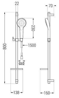 Mexen DQ05 Zestaw Prysznicowy Suwany, Biały - 785054581-20