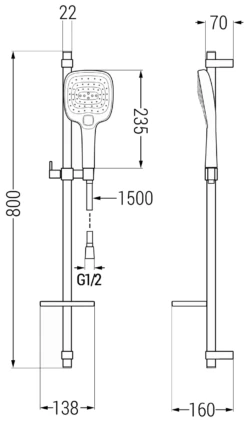 Mexen DQ17 Zestaw Prysznicowy Suwany, Chrom - 785174581-00