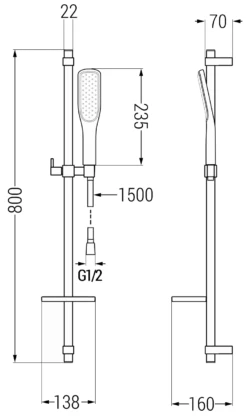 Mexen DQ49 Zestaw Prysznicowy Suwany, Biały - 785494581-25