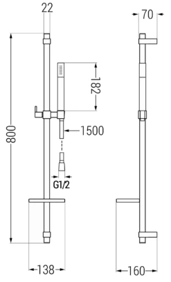 Mexen DQ70 Zestaw Prysznicowy Suwany, Różowe Złoto - 785704581-60