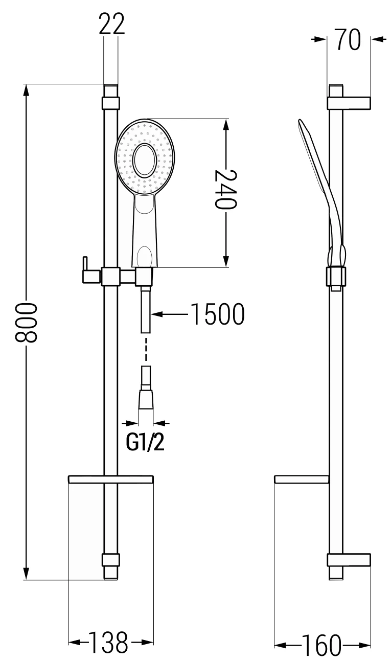 Mexen DQ73 Zestaw Prysznicowy Suwany, Chrom - 785734581-02 1 Mexen DQ73 Zestaw Prysznicowy Suwany, Chrom - 785734581-02