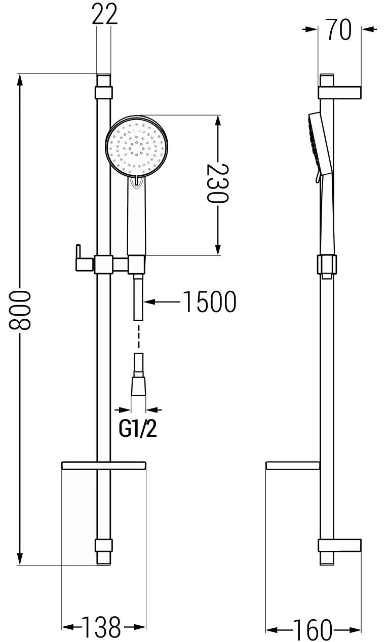 Mexen DQ75 Zestaw Prysznicowy Suwany, Czarny - 785754581-70 1 Mexen DQ75 Zestaw Prysznicowy Suwany, Czarny - 785754581-70