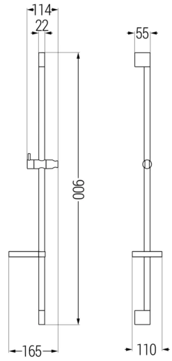Mexen DS Drążek Prysznicowy Z Mydelniczką 90 Cm, Chrom - 79383-00
