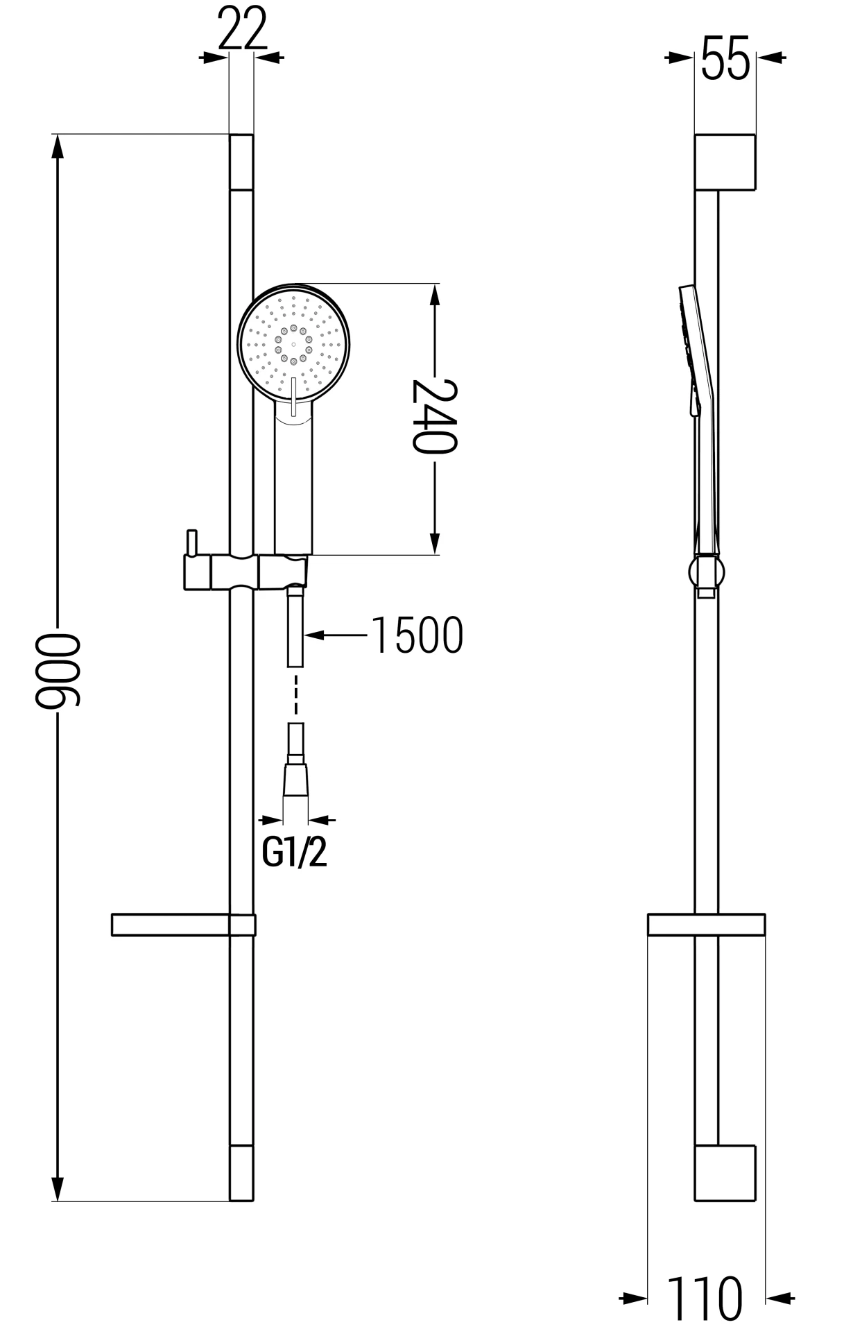 Mexen DS40 Zestaw Prysznicowy Suwany, Chrom - 785404583-00 1 Mexen DS40 Zestaw Prysznicowy Suwany, Chrom - 785404583-00