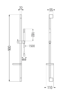 Mexen DS70 Zestaw Prysznicowy Suwany, Chrom - 785704583-00