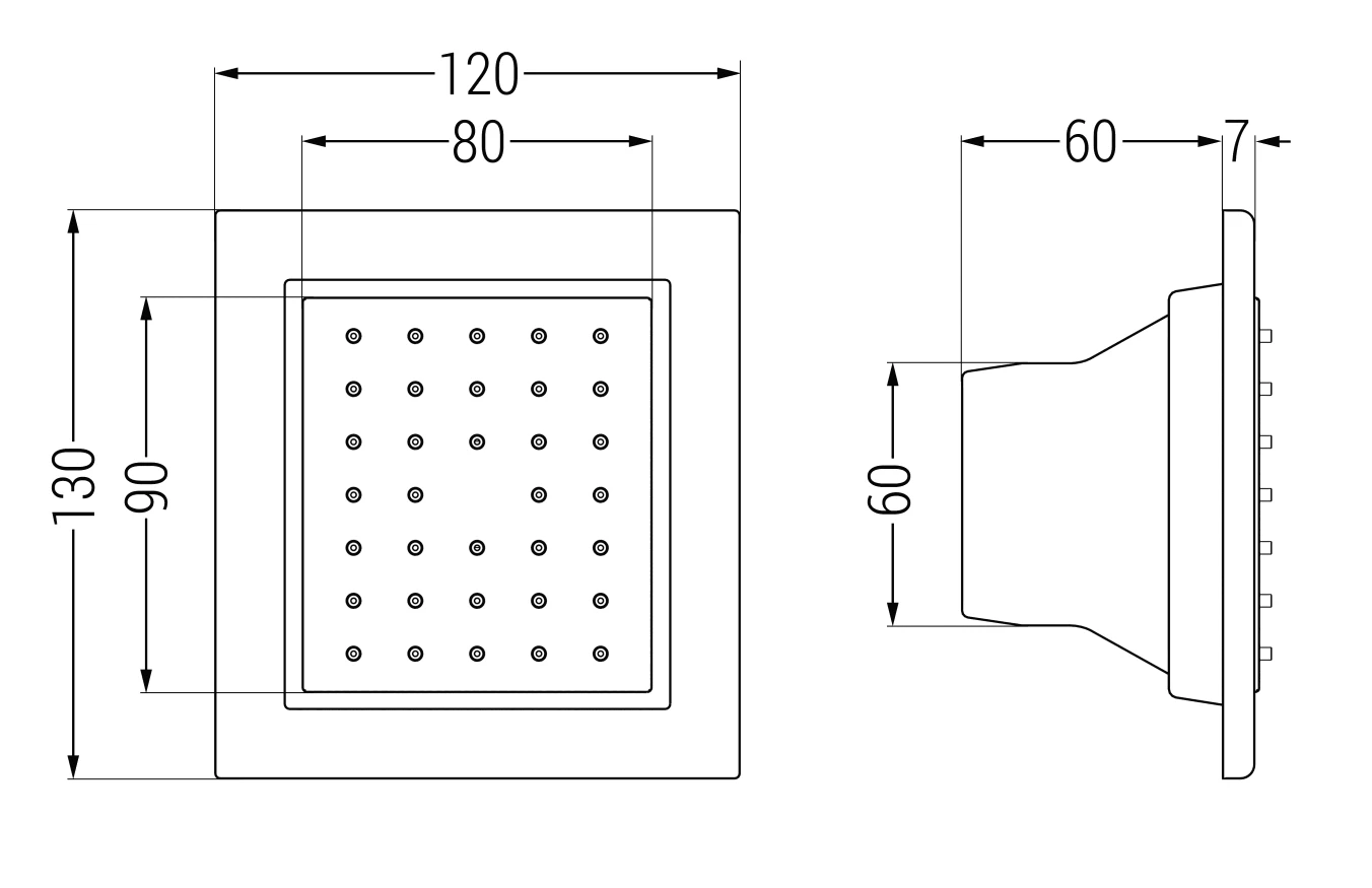 Mexen Dysza Boczna Podtynkowa, Biała - 79365-20 2 Mexen Dysza Boczna Podtynkowa, Biała - 79365-20 - obrazek 2