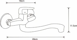 Mexen Eris Bateria Kuchenna Długa Wylewka, Chrom - 671200-00