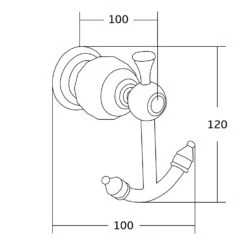 Mexen Estela Podwójny Haczyk Na Ręcznik, Złoty - 7011535-50