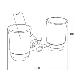 Mexen Estela Podwójny Kubek Na Szczoteczki, Różowe Złoto - 7011552-60
