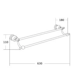 Mexen Estela Podwójny Wieszak Na Ręcznik, Chrom - 7011525-00