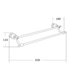 Mexen Estela Podwójny Wieszak Na Ręcznik, Różowe Złoto - 7011525-60