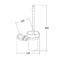 Mexen Estela Szczotka Toaletowa, Chrom - 7011550-00