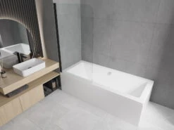 Mexen Felix Parawan Nawannowy 1-skrzydłowy 70 X 140 Cm, Transparent, Czarny - 890-070-001-70-00