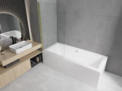 Mexen Felix Parawan Nawannowy 1-skrzydłowy 70 X 140 Cm, Transparent, Złoty - 890-070-001-50-00