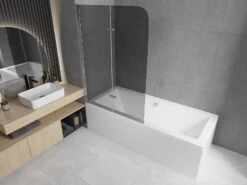 Mexen Felix Parawan Nawannowy 2-skrzydłowy 100 X 140 Cm, Grafit, Chrom - 890-100-002-01-40