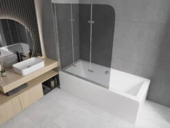 Mexen Felix Parawan Nawannowy 3-skrzydłowy 120 X 140 Cm, Grafit, Chrom - 890-120-003-01-40