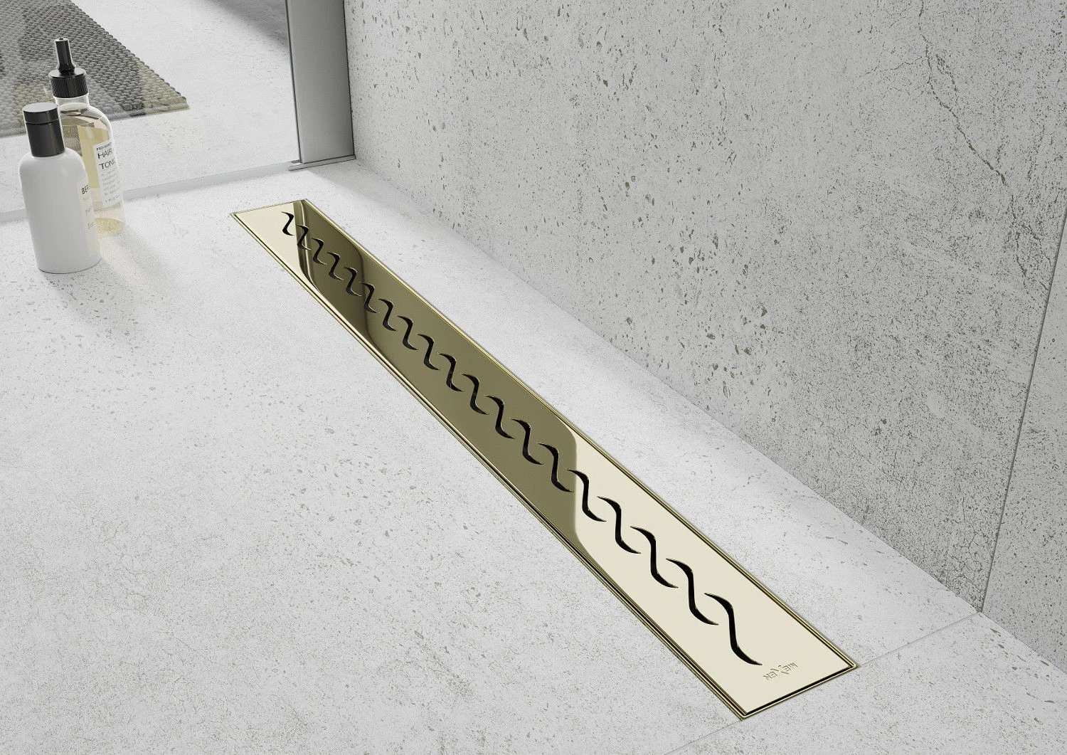 Mexen Flat 360° M18 Odpływ Liniowy Obrotowy 90 Cm, Złoty - 1523090-40 1 Mexen Flat 360° M18 Odpływ Liniowy Obrotowy 90 Cm, Złoty - 1523090-40