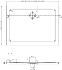 Mexen Flat Brodzik Prostokątny Slim 100 X 90 Cm, Biały, Syfon Złoty - 40109010G -123Łazienka Sklep mexen flat brodzik prostokatny slim 100 x 90 cm bialy syfon zloty 40109010g 1