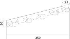 Mexen Haczyk Na Ręcznik Z Pięcioma Uchwytami, Chrom - 709265-00
