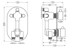 Mexen Kai DR70 Zestaw Wannowo-prysznicowy Podtynkowy Z Deszczownicą 25 Cm, Chrom - 77602DR70251-00