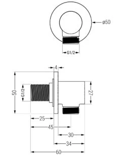 Mexen Kai Przyłącze Kątowe, Czarne - 79341-70