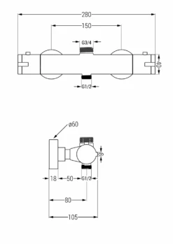 Mexen Kai Termostatyczna Bateria Prysznicowa, Złota - 77150-50