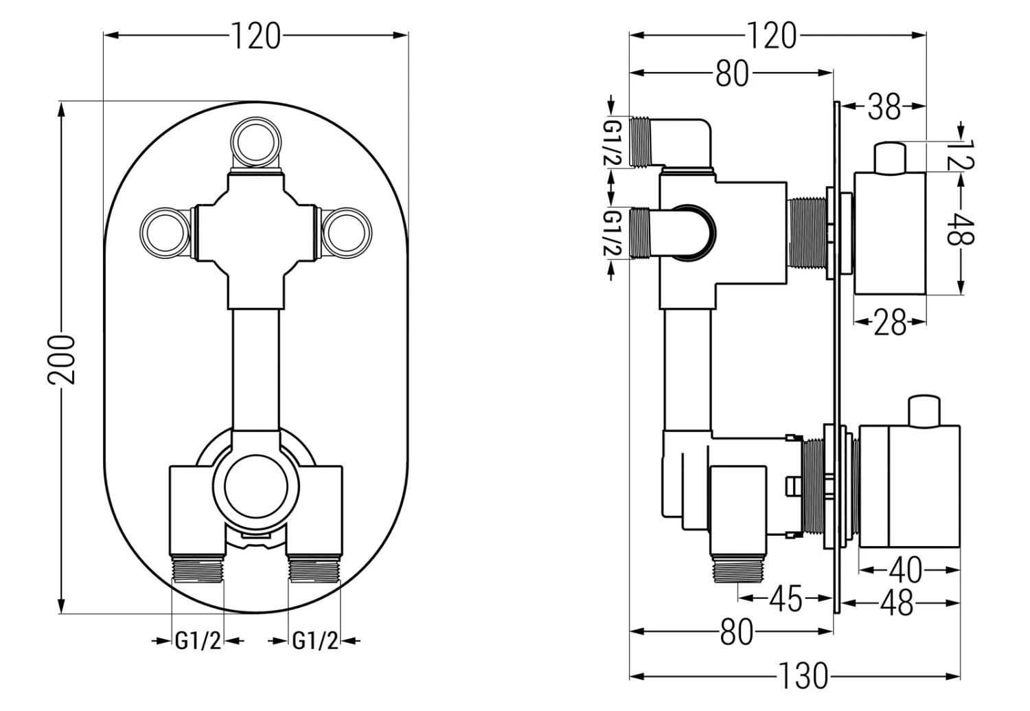 Mexen Kai Termostatyczna Bateria Wannowo-prysznicowa 3-wyjściowa, Biała - 77602-20 1 Mexen Kai Termostatyczna Bateria Wannowo-prysznicowa 3-wyjściowa, Biała - 77602-20