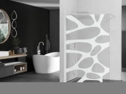 Mexen Kioto ścianka Prysznicowa 110 X 200 Cm, Transparent/biały Wzór 8 Mm, Biała - 800-110-101-20-97