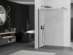 Mexen Kioto ścianka Prysznicowa 120 X 200 Cm, Transparent 8 Mm, Czarna - 800-120-101-70-00