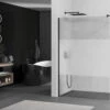 Mexen Kioto ścianka Prysznicowa 70 X 200 Cm, Transparent/szron 8 Mm, Czarna - 800-070-101-70-35