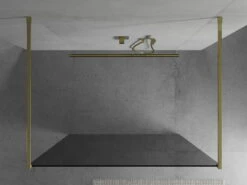 Mexen Kioto ścianka Prysznicowa Wolnostojąca 100 X 200 Cm, Grafit, Złota - 800-100-002-50-40 -123Łazienka Sklep mexen kioto scianka prysznicowa wolnostojaca 100 x 200 cm grafit zlota 800 100 002 50 40 2