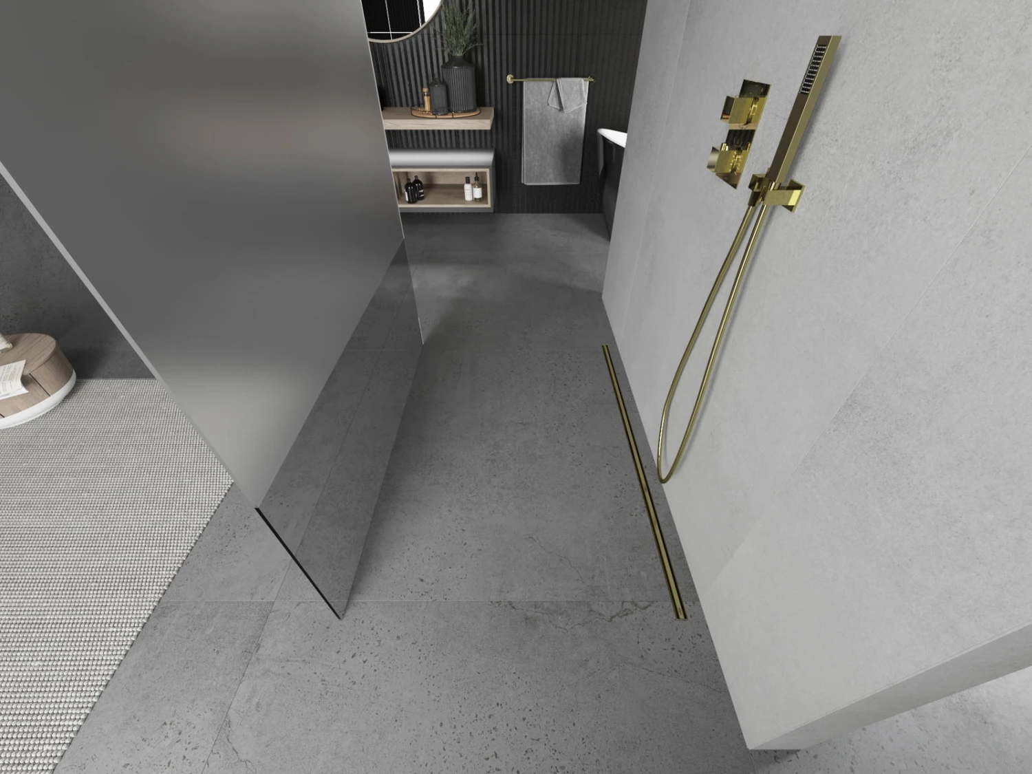 Mexen Kioto ścianka Prysznicowa Wolnostojąca 110 X 200 Cm, Transparent/szron 8 Mm, Złota - 800-110-002-50-35 2 Mexen Kioto ścianka Prysznicowa Wolnostojąca 110 X 200 Cm, Transparent/szron 8 Mm, Złota - 800-110-002-50-35 - obrazek 2