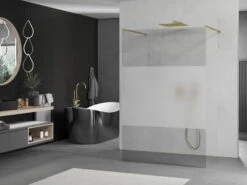 Mexen Kioto ścianka Prysznicowa Wolnostojąca 110 X 200 Cm, Transparent/szron 8 Mm, Złota - 800-110-002-50-35