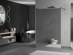 Mexen Kioto ścianka Prysznicowa Wolnostojąca 120 X 200 Cm, Lustro, Czarna - 800-120-002-70-50