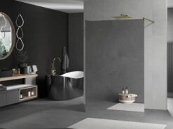 Mexen Kioto ścianka Prysznicowa Wolnostojąca 120 X 200 Cm, Lustro, Złota - 800-120-002-50-50